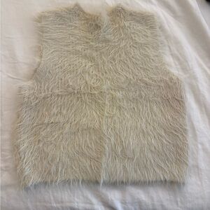 Zara Mohair Cream Knit Top